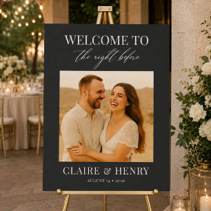 Night Before Rehearsal Dinner Photo Welcome Poster