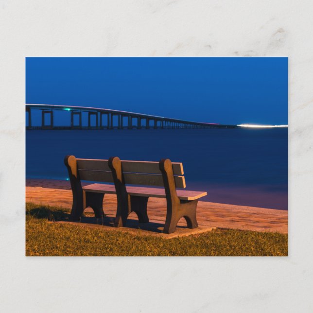 Night Bench Invitation To Sit Postcard (Front)