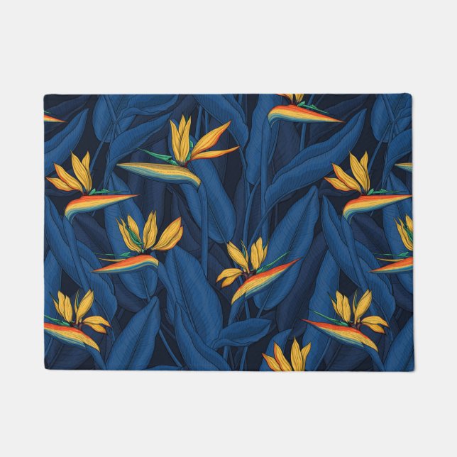 Night bird of paradise garden 2 doormat (Front)