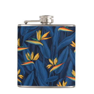 Night bird of paradise garden 2 hip flask