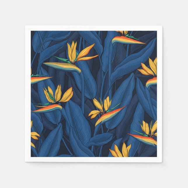 Night bird of paradise garden 2 napkin (Front)