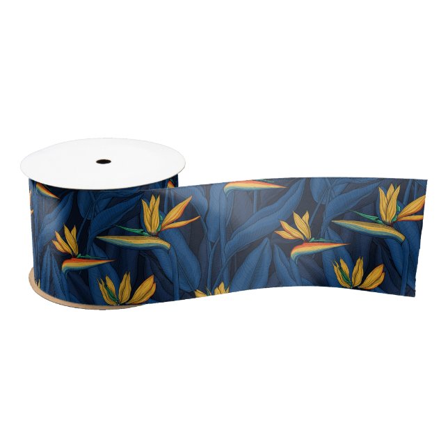 Night bird of paradise garden 2 satin ribbon (Spool)