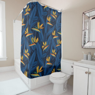Night bird of paradise garden 2 shower curtain