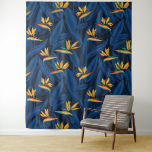 Night bird of paradise garden 2 tapestry