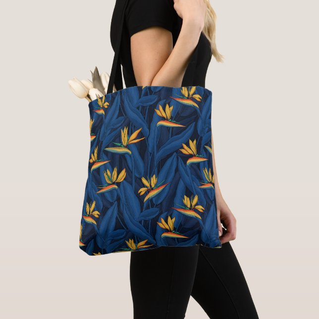 Night bird of paradise garden 2 tote bag (Close Up)
