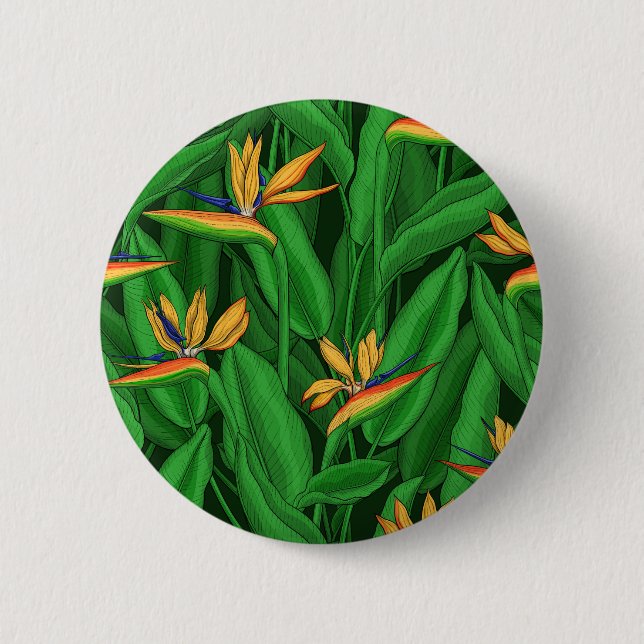 Night bird of paradise garden 6 cm round badge (Front)