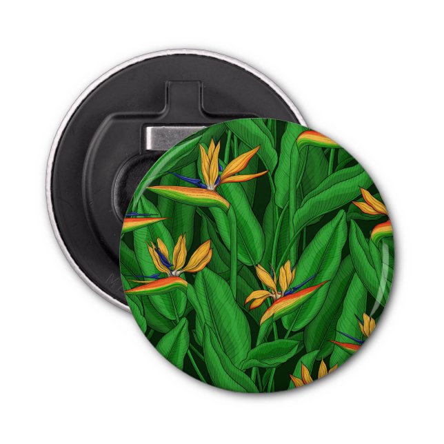 Night bird of paradise garden bottle opener (Front)
