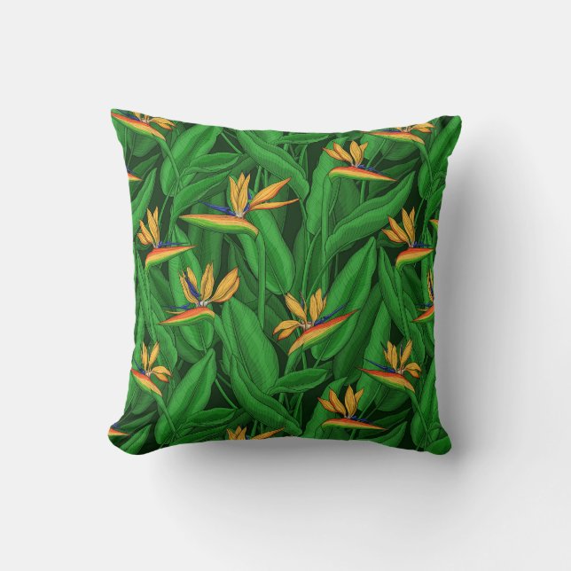 Night bird of paradise garden cushion (Front)