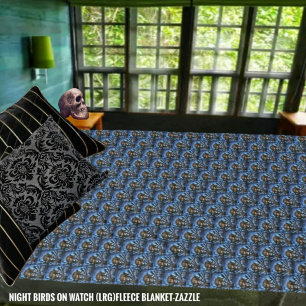 Night Birds On Watch Fleece Blanket