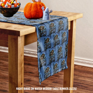 Night Birds On Watch Medium Table Runner