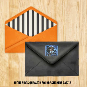 Night Birds On Watch Square Sticker