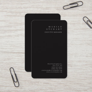 Night Black Minimalist Elegant Modern Plain Business Card