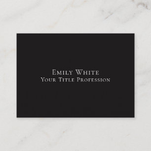 Night Black Plain Elegant Professional Modern Enclosure Card