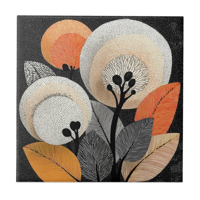Night Bloom on the Red Planet #1 Ceramic Tile (Front)