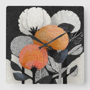 Night Bloom on the Red Planet #2 Square Wall Clock