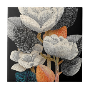 Night Bloom on the Red Planet #4 Ceramic Tile