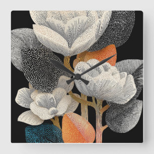 Night Bloom on the Red Planet #4 Square Wall Clock