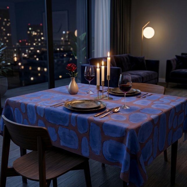 Night Blue Abstract Vintage Art Tablecloth (Creator Uploaded)
