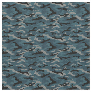 Night Blue Camo Camouflage  Fabric