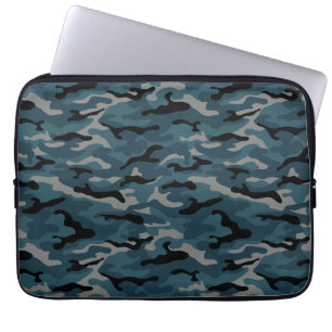 Night Blue Camo Camouflage Laptop Sleeve