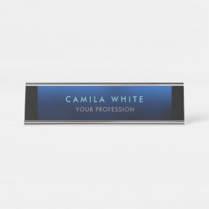 Night Blue Elegant Professional Classy Business Desk Name Plate