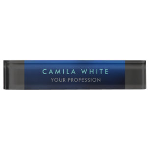Night Blue Elegant Professional Classy Business Nameplate