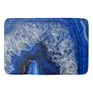 Night Blue Indigo Agate Mineral Quartz Gemstone Bath Mat