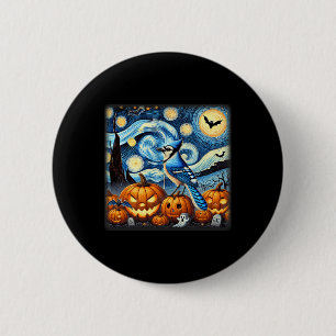 Night Blue Jay Halloween  6 Cm Round Badge