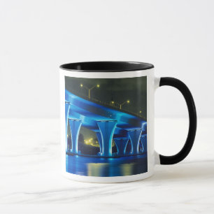 Night bridge at Port of Miami, Florida Mug