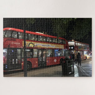 Night Buses, Angel Islington, North London UK Jigsaw Puzzle