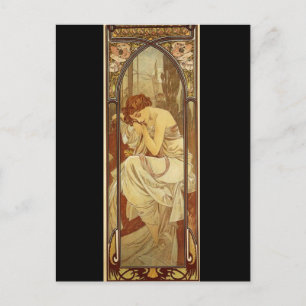Night by Alphonse Mucha Postcard