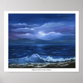 "Night by the Moon" Poster w/border by MWilliams