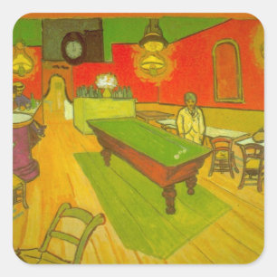 Night Cafe by Vincent van Gogh Square Sticker
