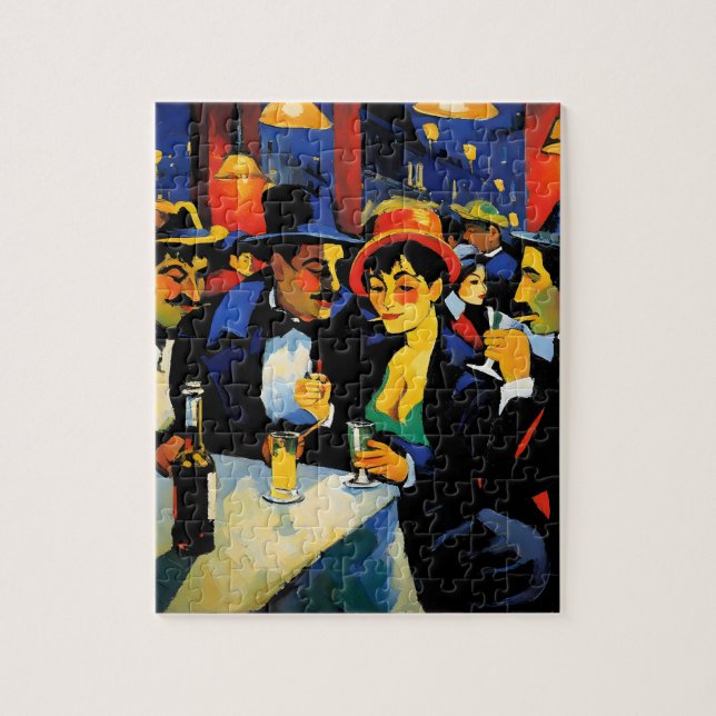 Night cafe in Paris, 1900 Jigsaw Puzzle (Vertical)