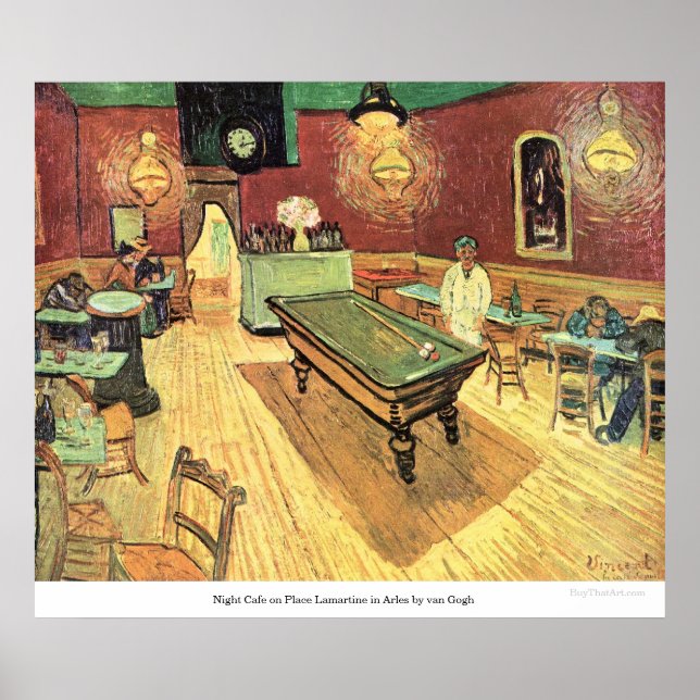 Night Cafe on Place Lamartine in Arles by van Gogh Poster (Front)