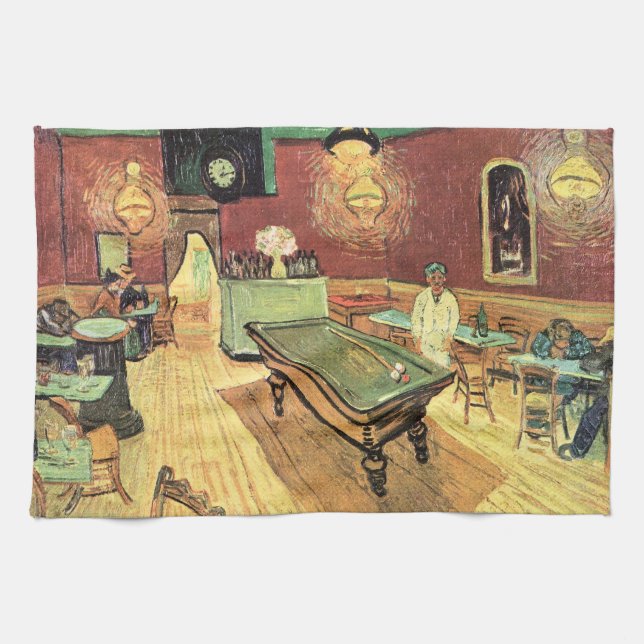 Night Cafe, Place Lamartine by Vincent van Gogh Tea Towel (Horizontal)