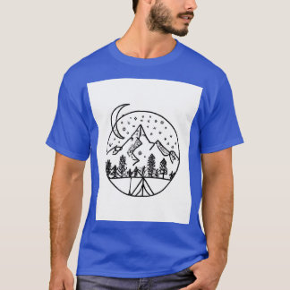 Night Camping Painting T-Shirt