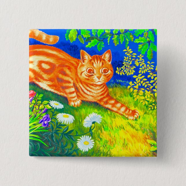 Night Cat 15 Cm Square Badge (Front)