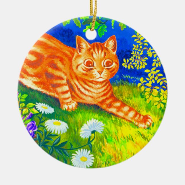 Night Cat Ceramic Ornament (Front)