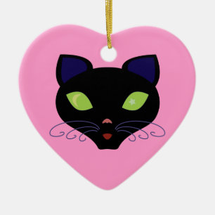 Night Cat Ceramic Ornament