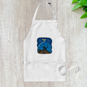 Night Cat On A Roof Standard Apron
