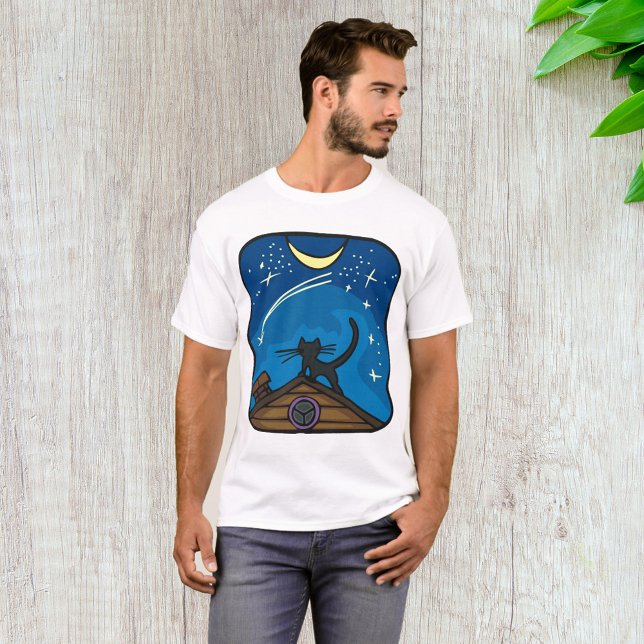 Night Cat On A Roof T-Shirt (Creator Uploaded)