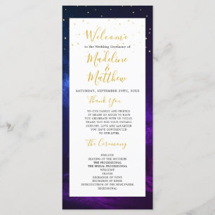 Night Celestial Sky Elegant Wedding Welcome Program