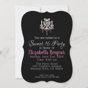 Night Chandelier PAPER/SIZE/SHAPE OPTIONS - RSVP & Invitation