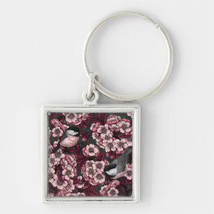 Night cherry garden key ring