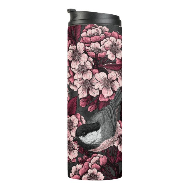 Night cherry garden thermal tumbler (Rotated Right)