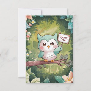 Night Children Owl Thank You Card