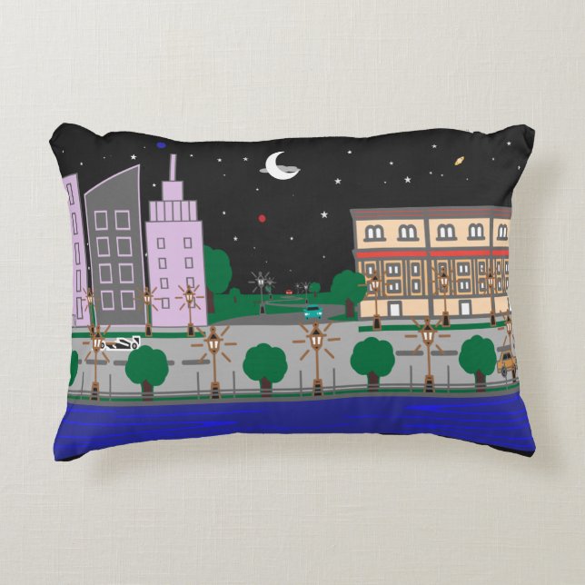 Night City Decorative Cushion (Front)
