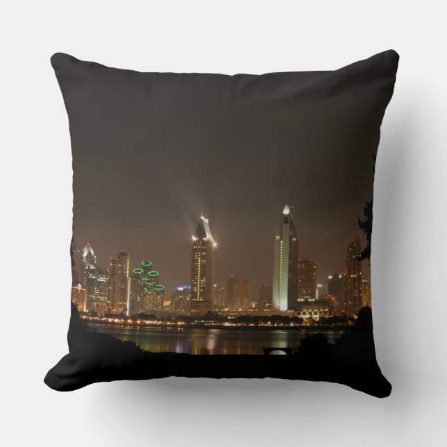 Night City Landscapes California San Diego. Cushion (Front)