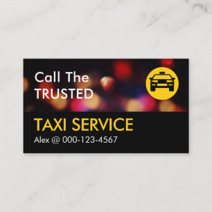 Night City Lights Taxi Service Business Card